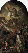 Charles le Brun Louis XIV. presenting his sceptre and helmet to Jesus Christ oil on canvas